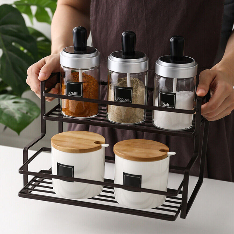 2 Tier Spice Seasoning Rack Iron Material