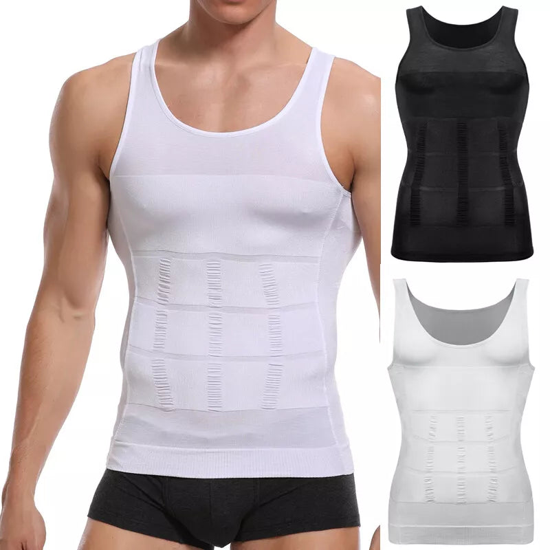 Men Slimming Body Shaper Vest Waist Cincher Shirt Abs Abdomen Shirt Tummy Control Compression Shirts Workout Tank Top