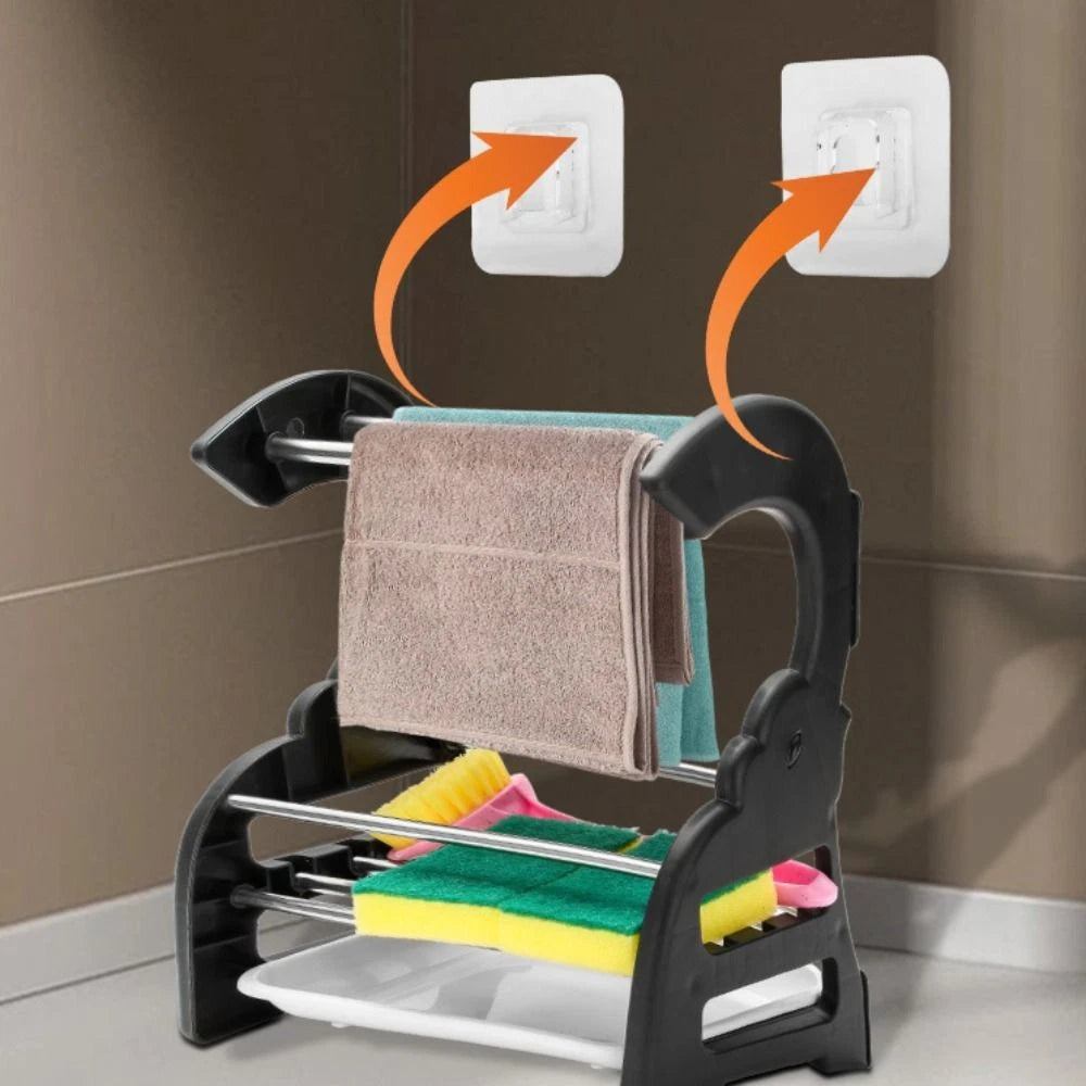 Durable Stainless Steel Sponge Holder Sturdy Rust Proof Drying Rack Kitchen Organizer