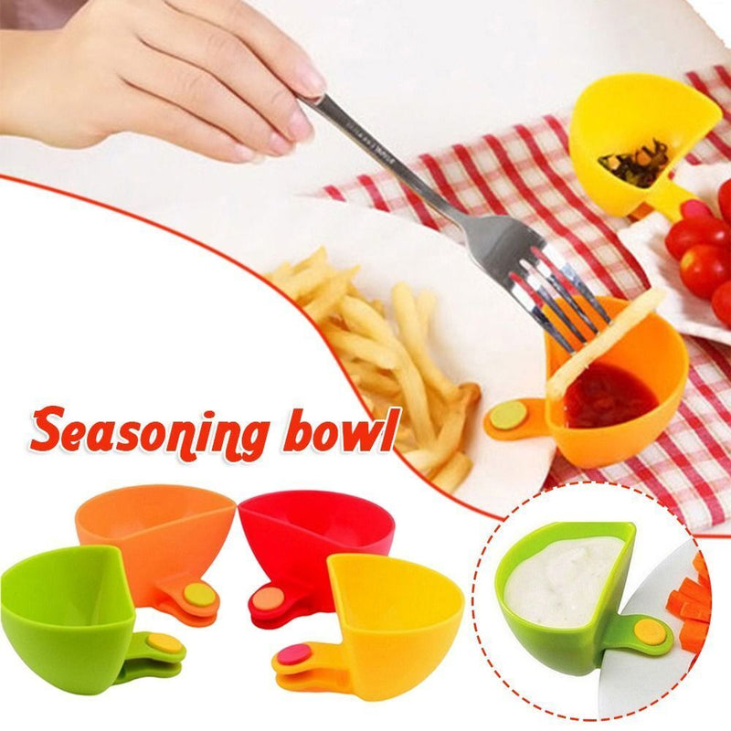 Sauce Dip Container With Holders Clip-On Bowl 4pcs