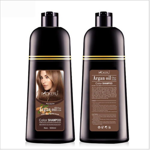 Mokeru Argan Oil Color Hair Dye Shampoo 500ml Brown