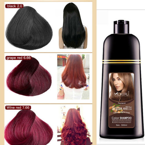 Mokeru Argan Oil Color Hair Dye Shampoo 500ml Brown