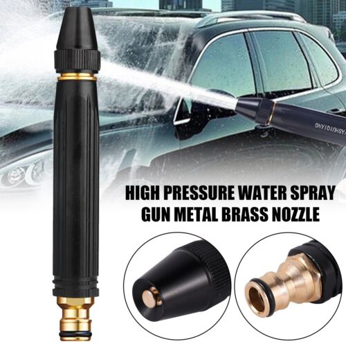 Water Hose Nozzle High Pressure Spray Gun Garden Hose Sprinkler Metal Car Wash Straight Nozzle Washer Spray