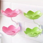 Wall Mounted Double Layer Lotus Flower Shaped Soap Holder