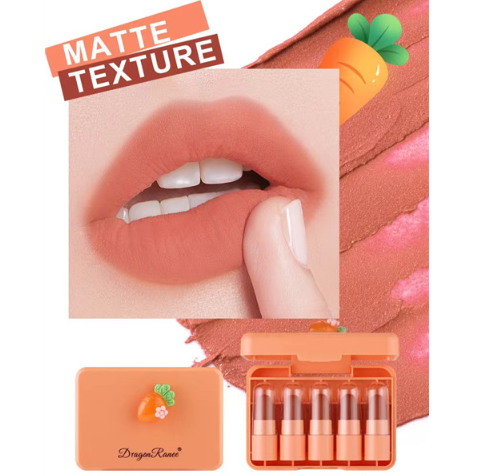 Dragon Ranee Carrot Mini Lipstick 5Pcs Set