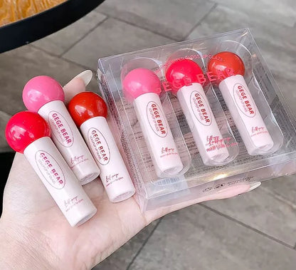 Gege Bear Lollipop Candy Water Lip Gloss 3Pcs Set