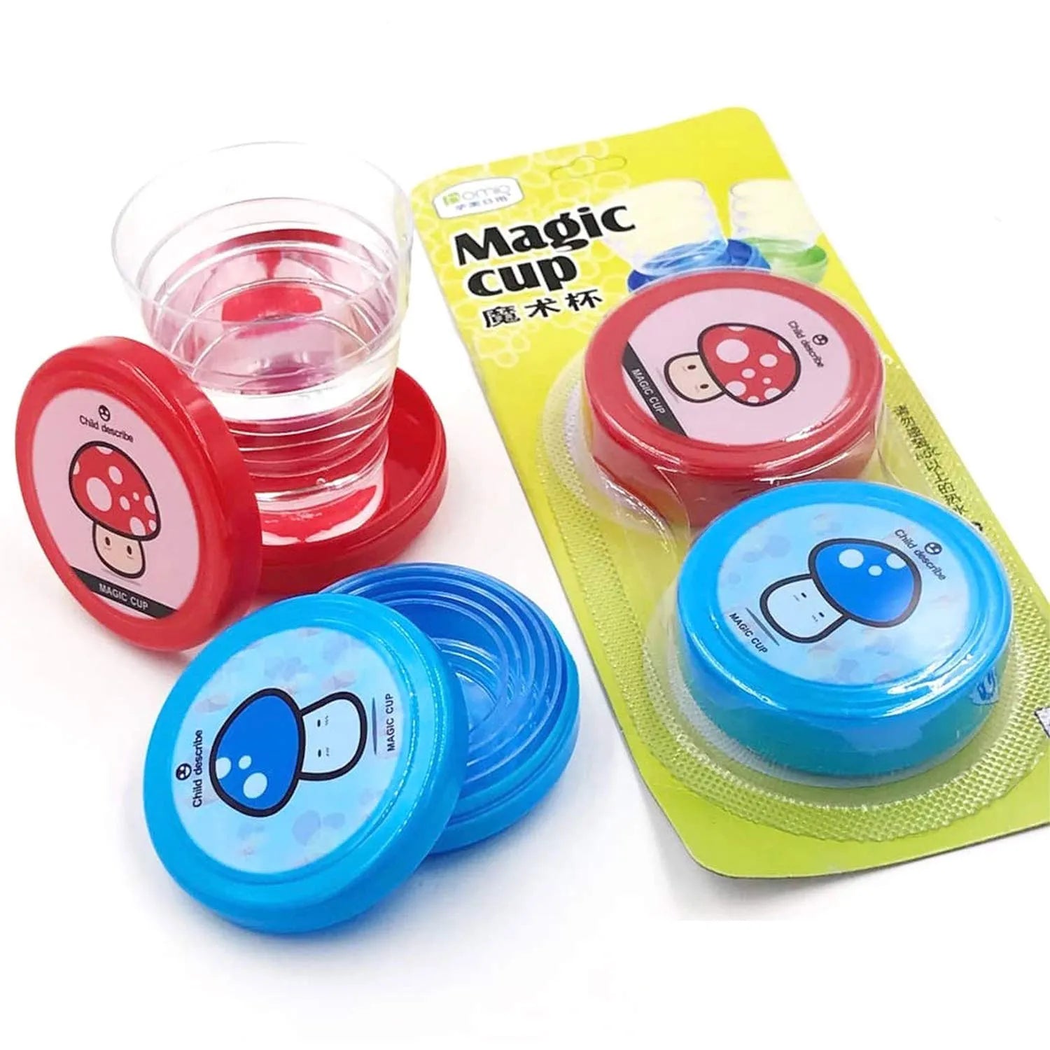 Folding Collapsible Magic Cup & Mug Glass for Kids, Travel & Outdoors Set of 2