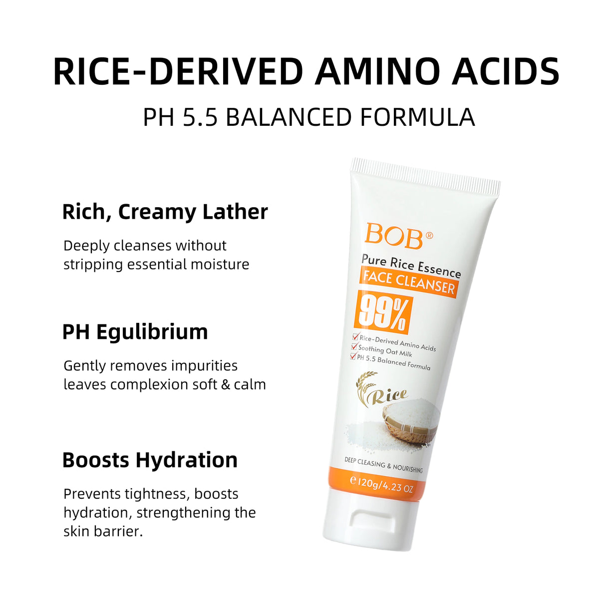 BOB Pure Rice Essence Face Cleanser 120g