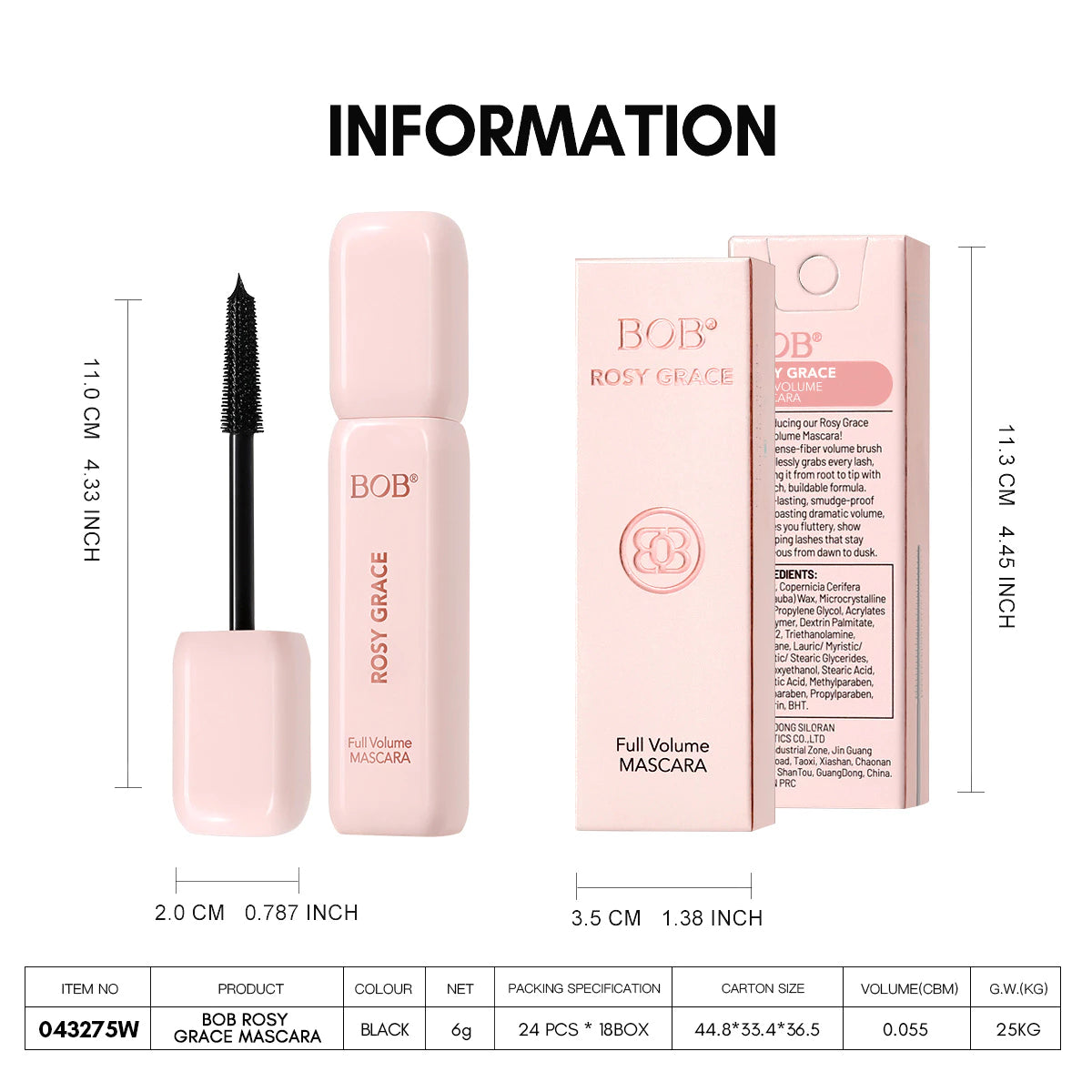 BOB Rosy Grace Volume Mascara 6g