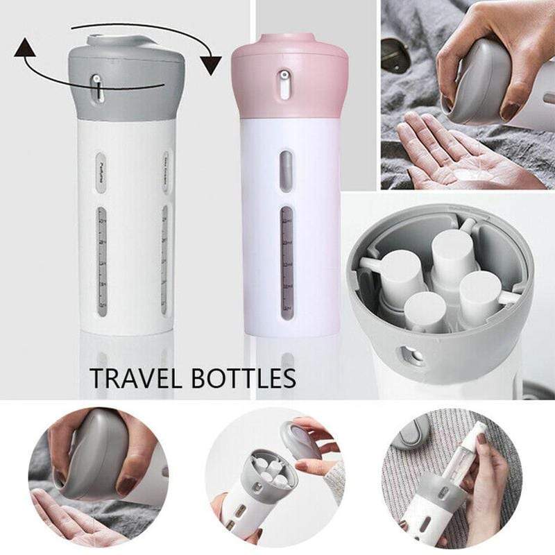 4 in 1 Travel Bottle Dispenser Leak Proof Refillable Toiletry Container Dispenser