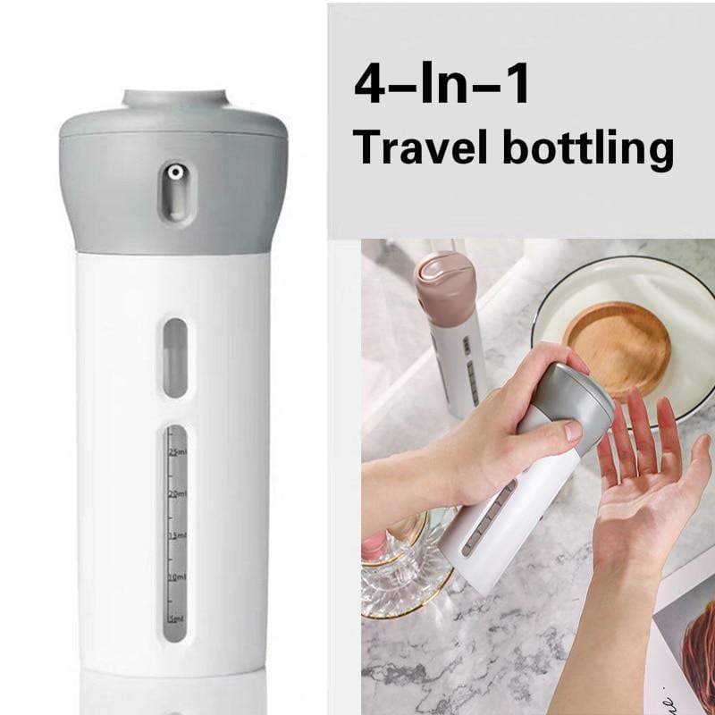 4 in 1 Travel Bottle Dispenser Leak Proof Refillable Toiletry Container Dispenser