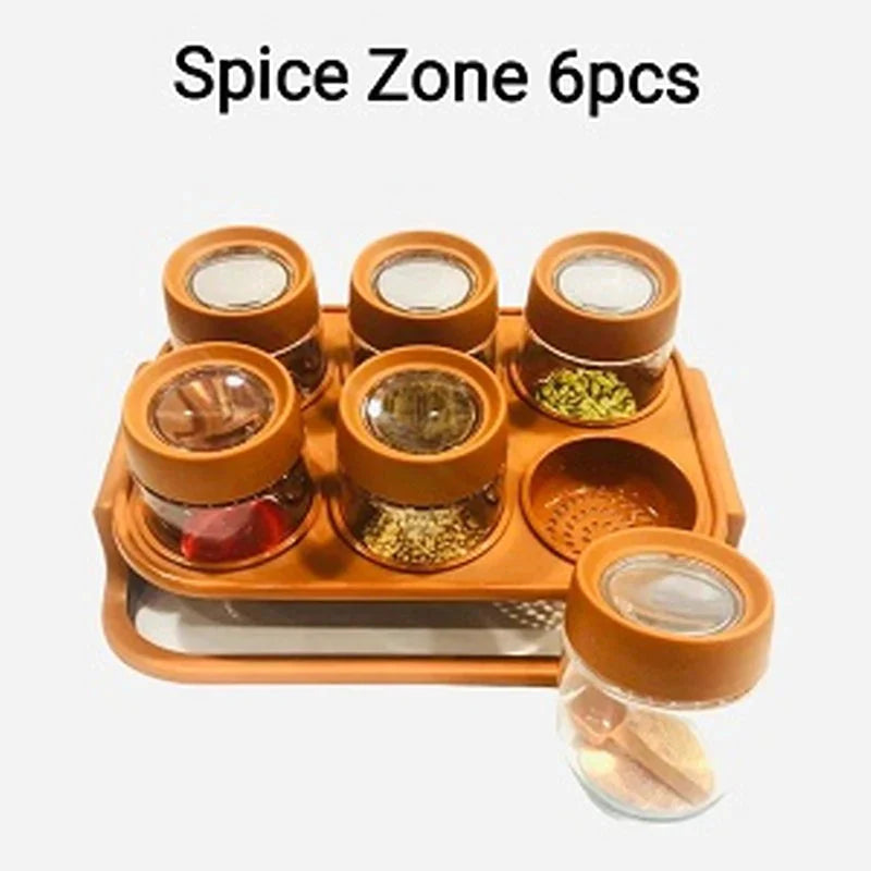 6 Pcs Masala Rack Spice Jar