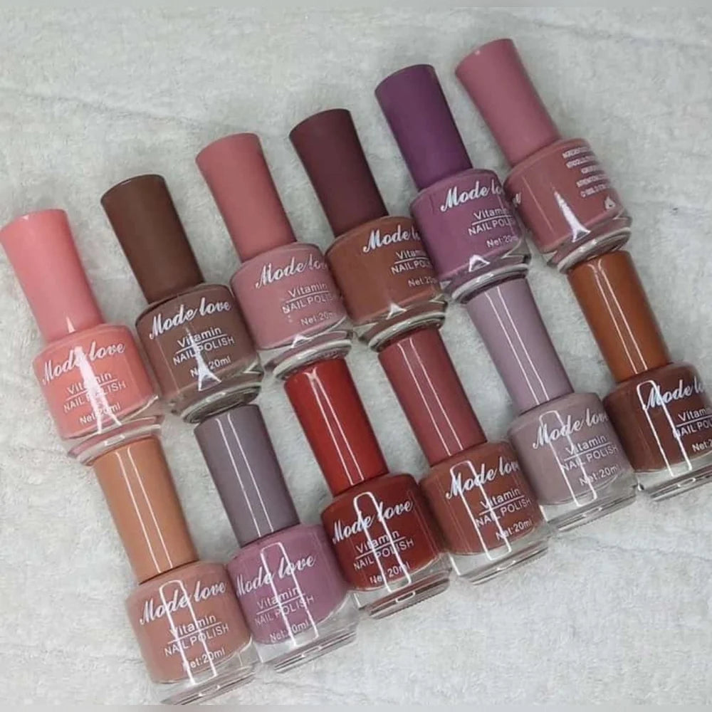 Glamour Premium Fine Nude Colors Nailpaints Luxury Matte & Glossy Nude Nail Polish 12pcs Set
