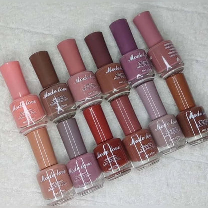 Glamour Premium Fine Nude Colors Nailpaints Luxury Matte & Glossy Nude Nail Polish 12pcs Set