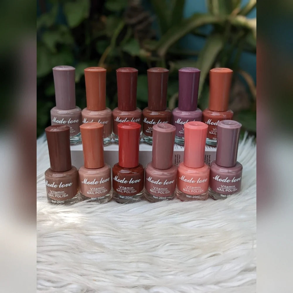 Glamour Premium Fine Nude Colors Nailpaints Luxury Matte & Glossy Nude Nail Polish 12pcs Set