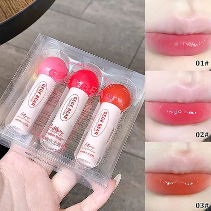 Gege Bear Lollipop Candy Water Lip Gloss 3Pcs Set