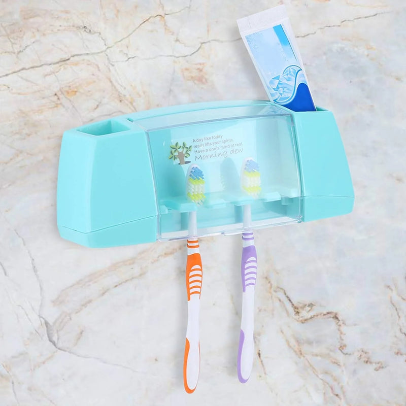 Multifunctional Wall Mounted Toothbrush Holder 5 Toothbrush Holding Slot Toothbrush Storage Rack Organizer