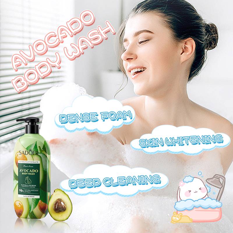 SADOER Avocado Body Wash Whitening Deep Cleansing Shower Gel