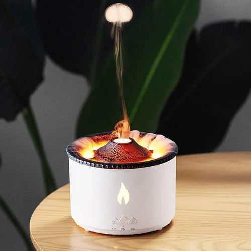 Portable New Fine Fog Volcanic Flame Aroma Diffuser Essential Oil Lamp USB Air Humidifier Night Light