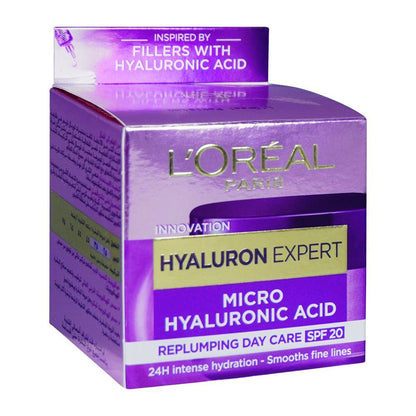 L'Oreal Paris Innovation Hyaluron Expert Micro Hyaluronic Acid Replumping Moisturizing Day Care Day Cream SPF 20 50ml