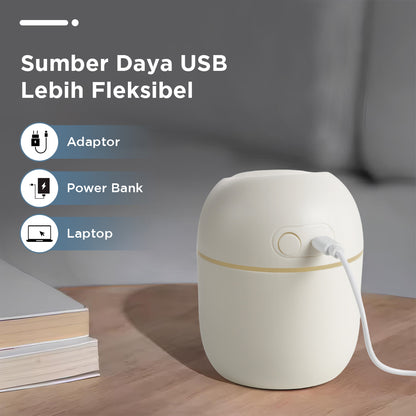 Colorful Egg Mini USB Air Humidifier – 220ml White