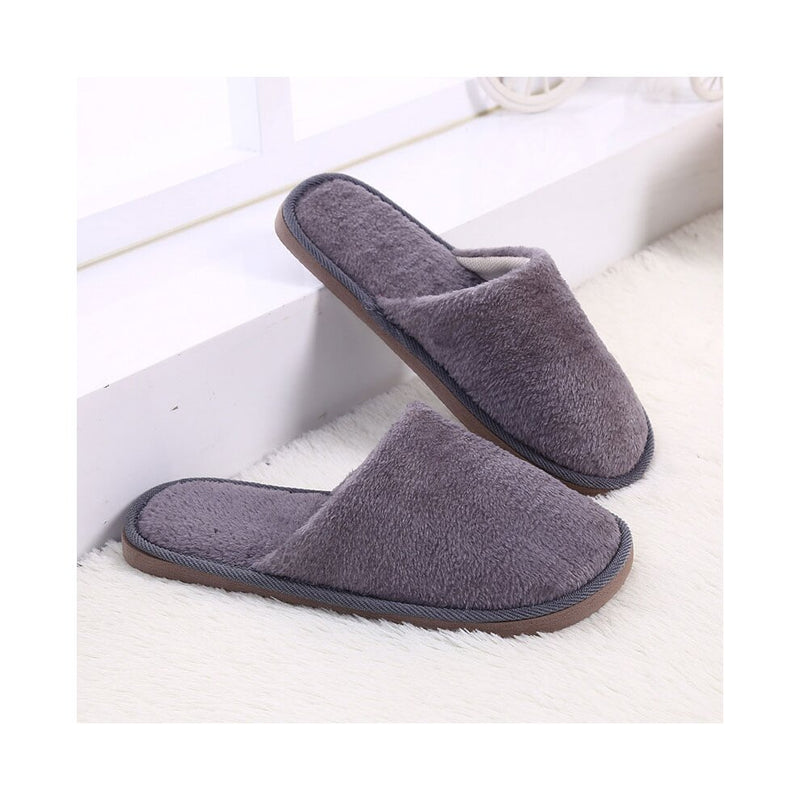 Winter Slippers Candy Fleece Warm Soft Flat Women Men Slipper