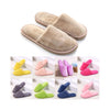 Winter Slippers Candy Fleece Warm Soft Flat Women Men Slipper