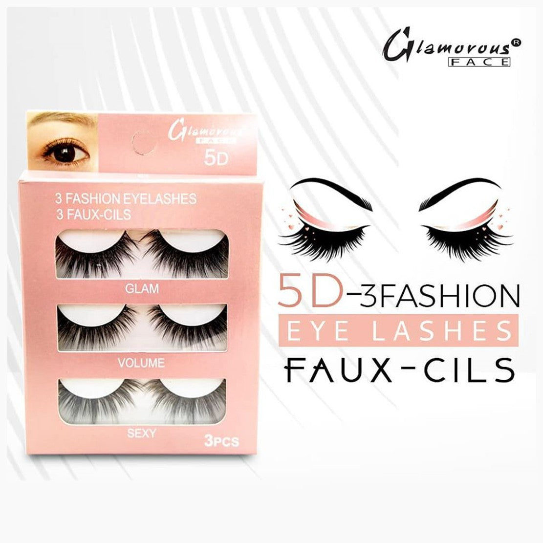 Glamorouss face 5D lashes 3pair