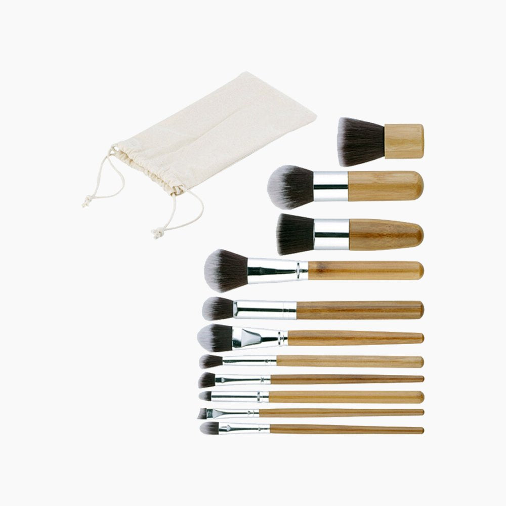 Professional Bamboo Makeup Brush Set 11 Pcs