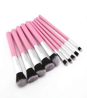 10 Pcs Professional Makeup Brushes Pink Gold