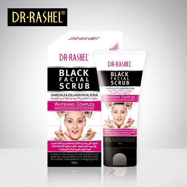 Dr Rashel Black Facial Scrub Charcoal & Collagen Facial Scrub (100ml)