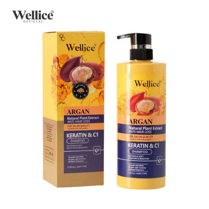 Wellice Argan Natural Plant Extract Anti-Hair Loss Keratin & C1 Shampoo 800ml