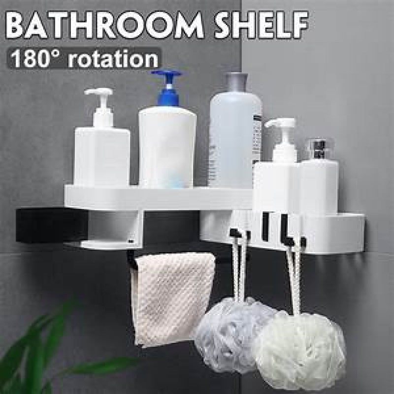 Corner Bathroom Shelf Rotatable Wall Mounted