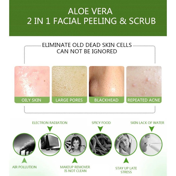 Dr Rashel Aloe Vera Oil Free 2 in 1 Facial Peeling & Scrub