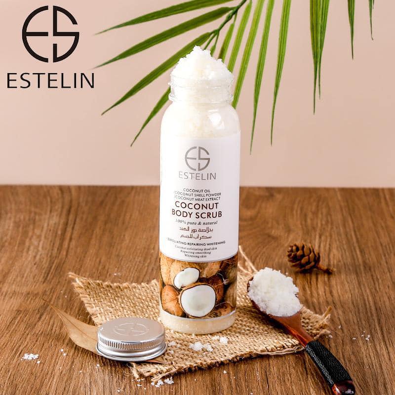 Estelin Coconut Body Scrub- Exfoliating, Repairing & Whitening