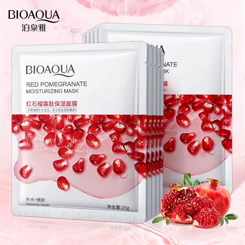 BIOAQUA Red Pomegranate Moisturizing Face Sheet Mask pack of 5