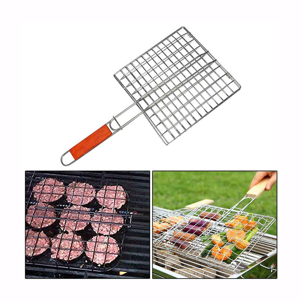 Delavala BBQ and Fish Grill Two Side Wire Net Grill Camping Cookware