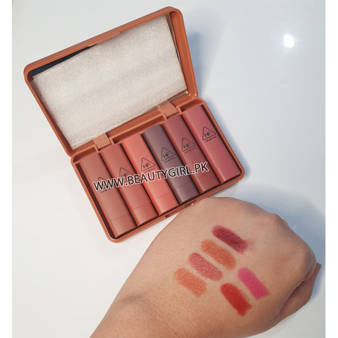 Mini Lipsticks by HengFang (Pack of 6Pcs) Nude Edition 9065