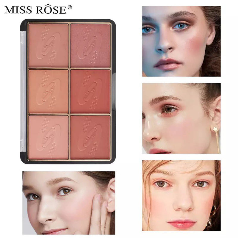 Miss Rose 4 color Blush + 2 Color Bronzer Palette