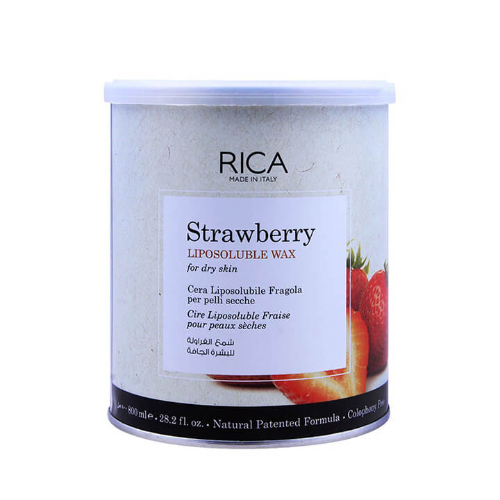 Rica Strawberry Liposoluble Wax, For Dry Skin, 800ml