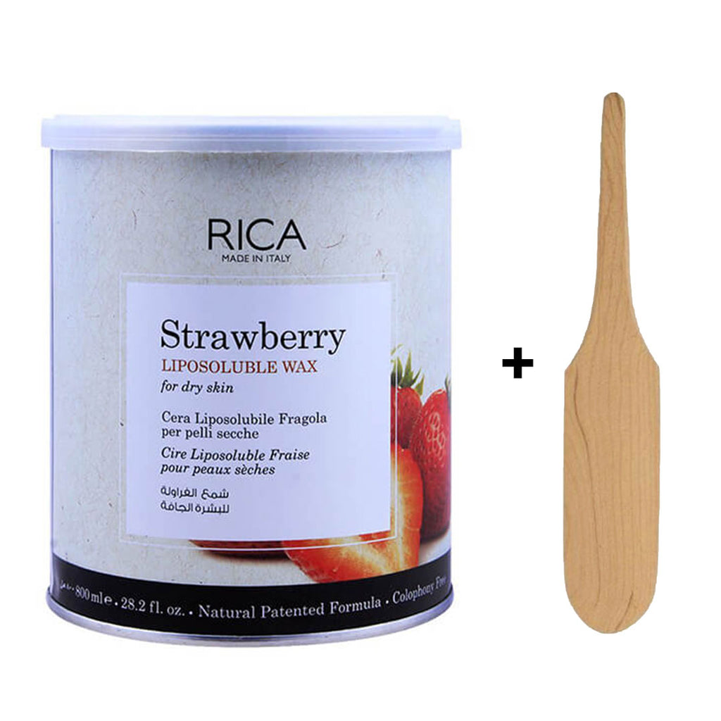 Rica Strawberry Liposoluble Wax, For Dry Skin, 800ml