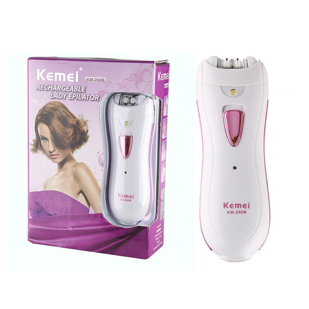 Kemei Rechargeable White Lady Epilator Shaver (Km-290R)