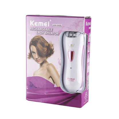 Kemei Rechargeable White Lady Epilator Shaver (Km-290R)