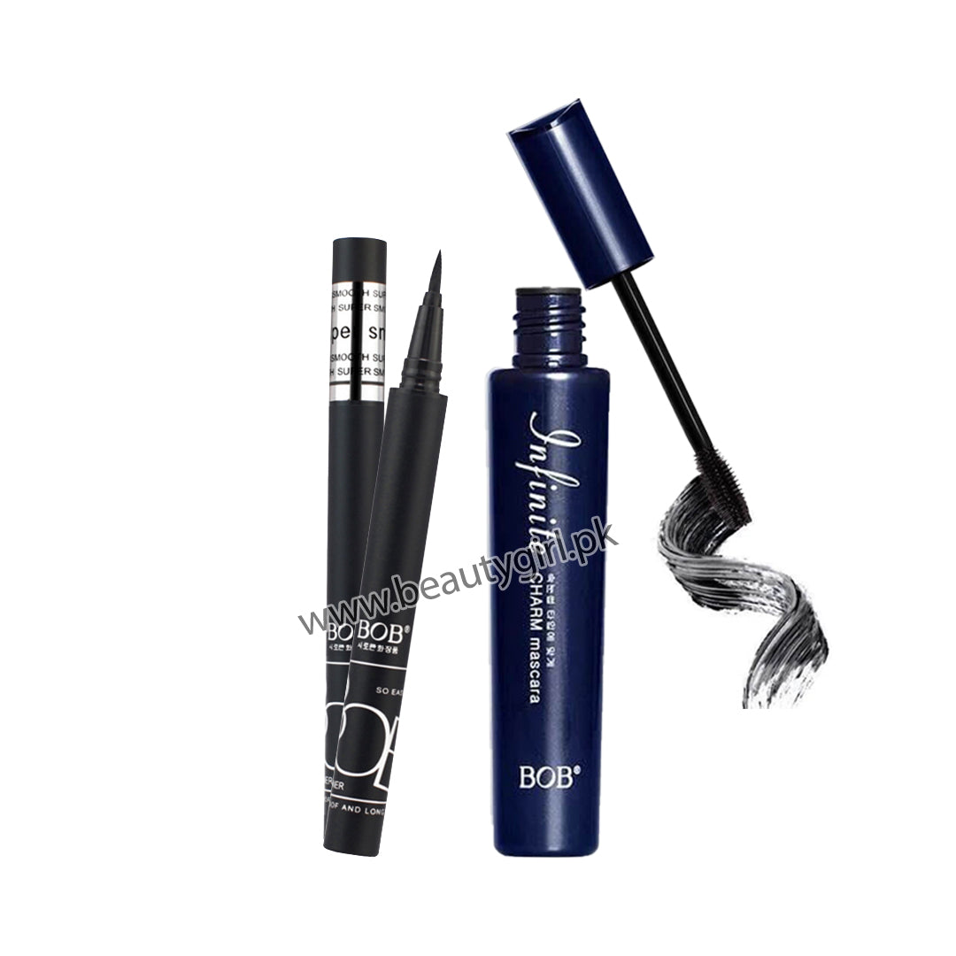 BOB PACK OF 2 WATER PROOF MASCARA + EYELINER