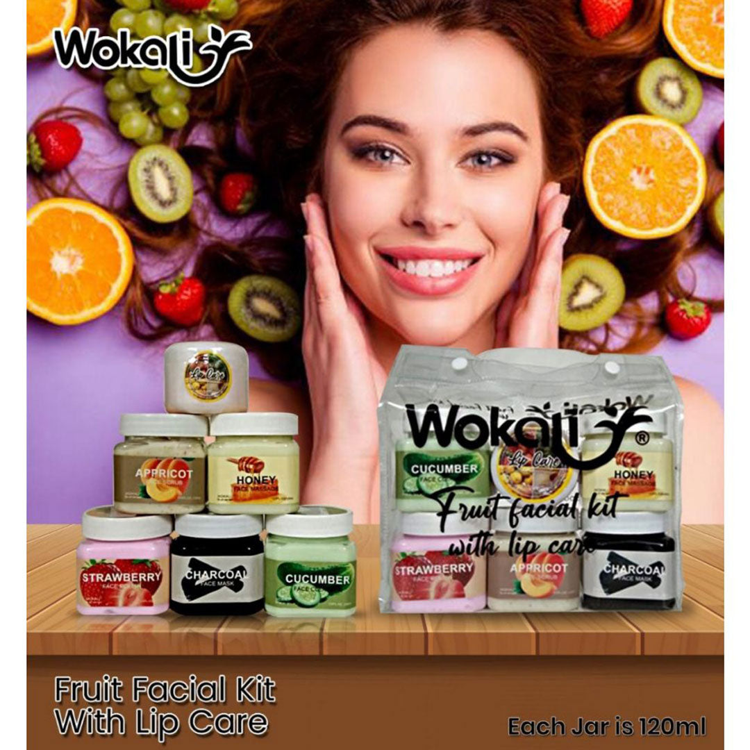 Wokali 5 Steps Fruits Facial Kit With Lip Care