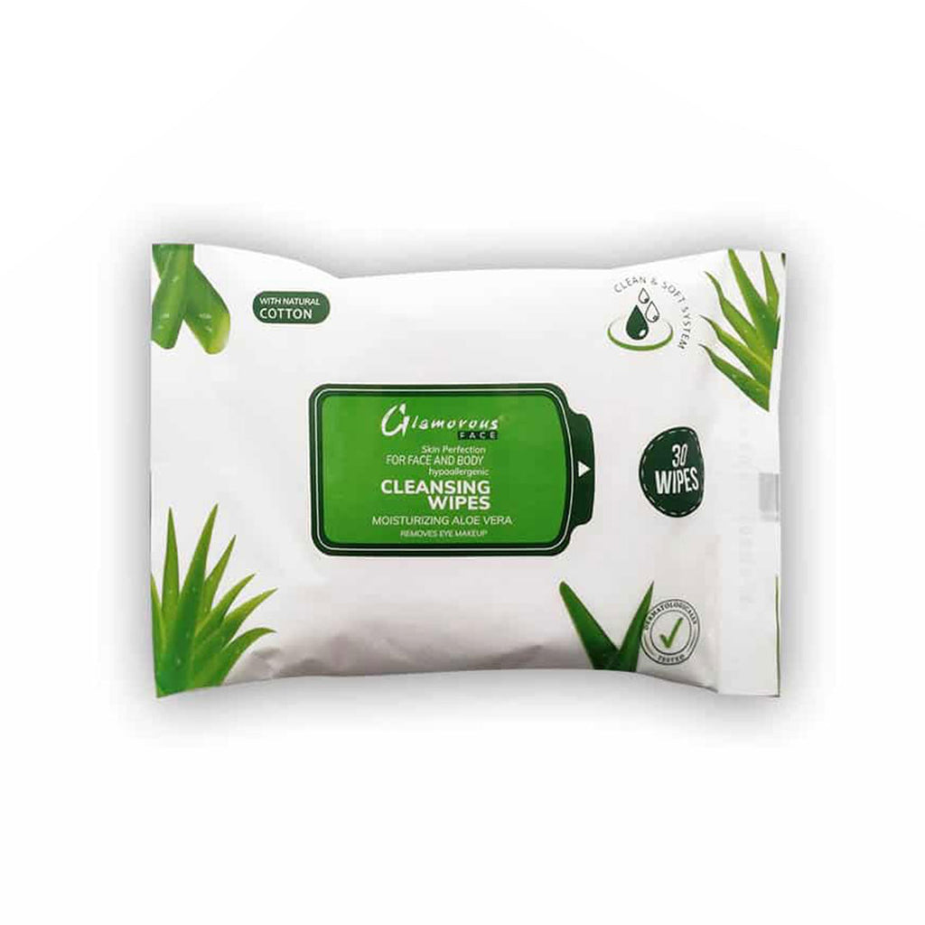 Glamorous Face Cleansing Makeup Remover Wipes 30 Pieces (Fragrance Aloe Vera)