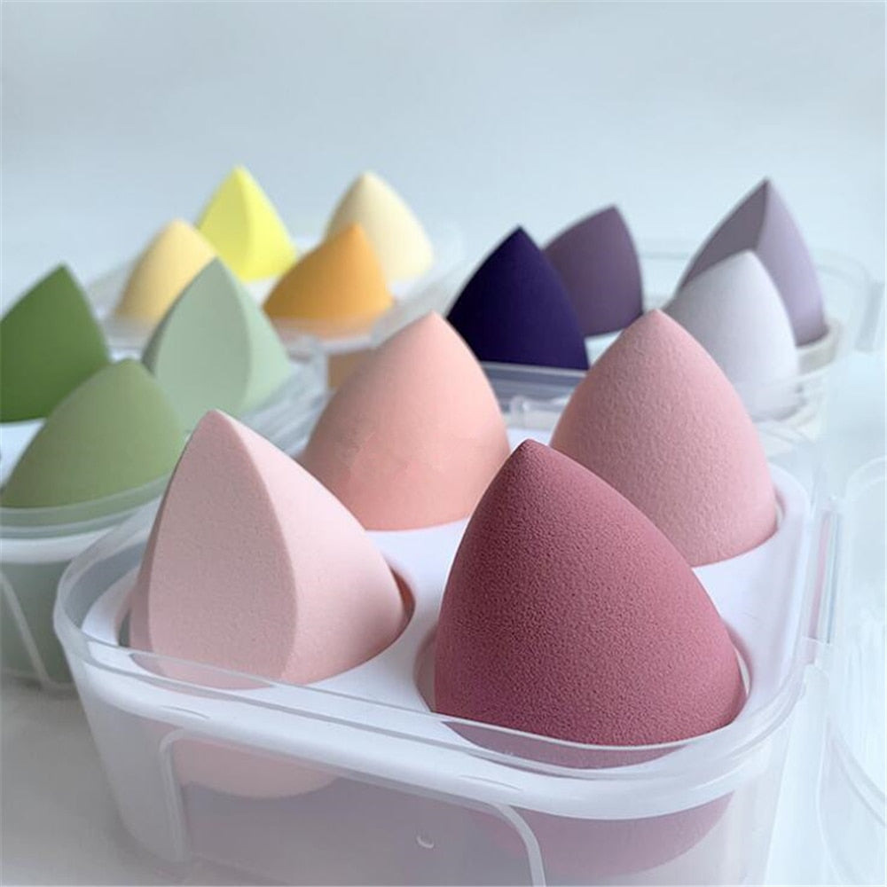 4pcs Makeup Sponge with Storage Box