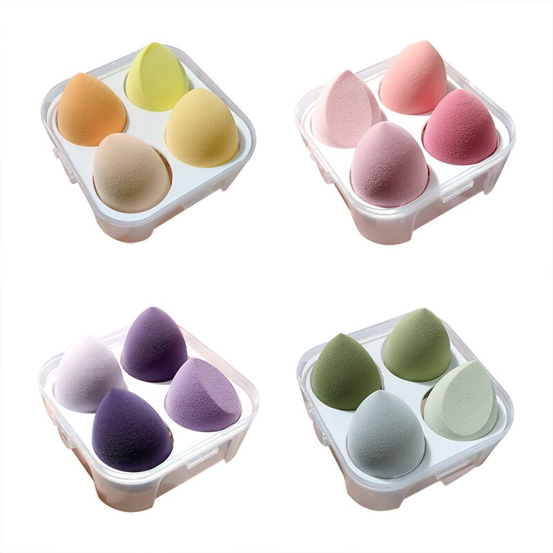 4pcs Makeup Sponge with Storage Box