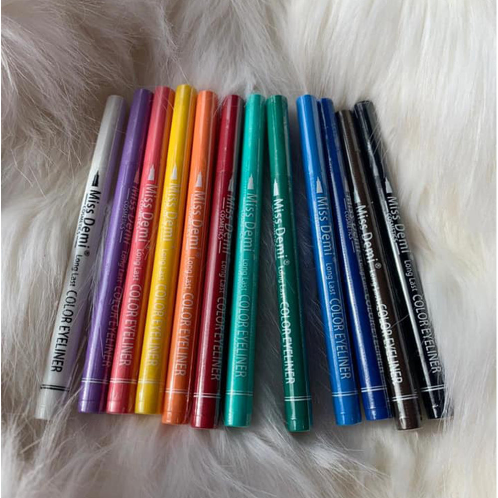 12PCS Miss Demi Matte Color Eyeliner