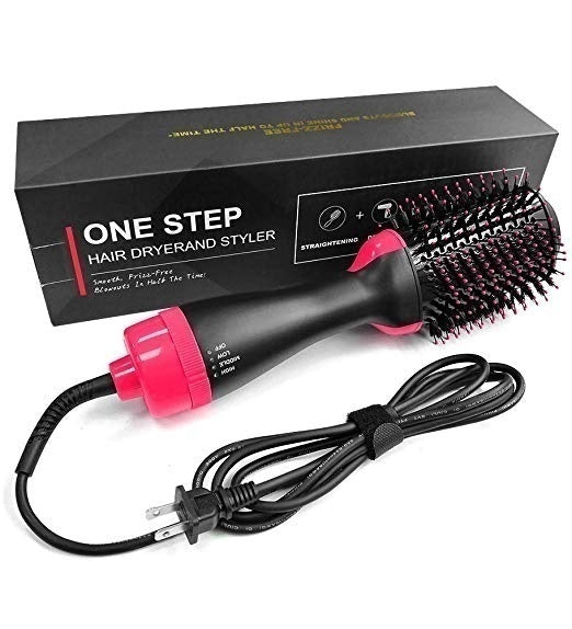 One Step Hot Air Brush (Dryer + Straightener with Gift Sablaon Hair Hold Spray)